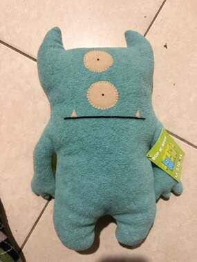 Vintage 2004 Uglydoll Bop N' Beep Two-Sided Green and Blue Monster Plush